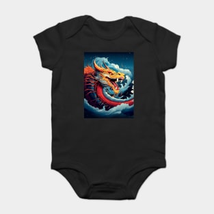 Chinese Dragon: Chinese New Year, Year of the Dragon on a Dark Background Baby Bodysuit